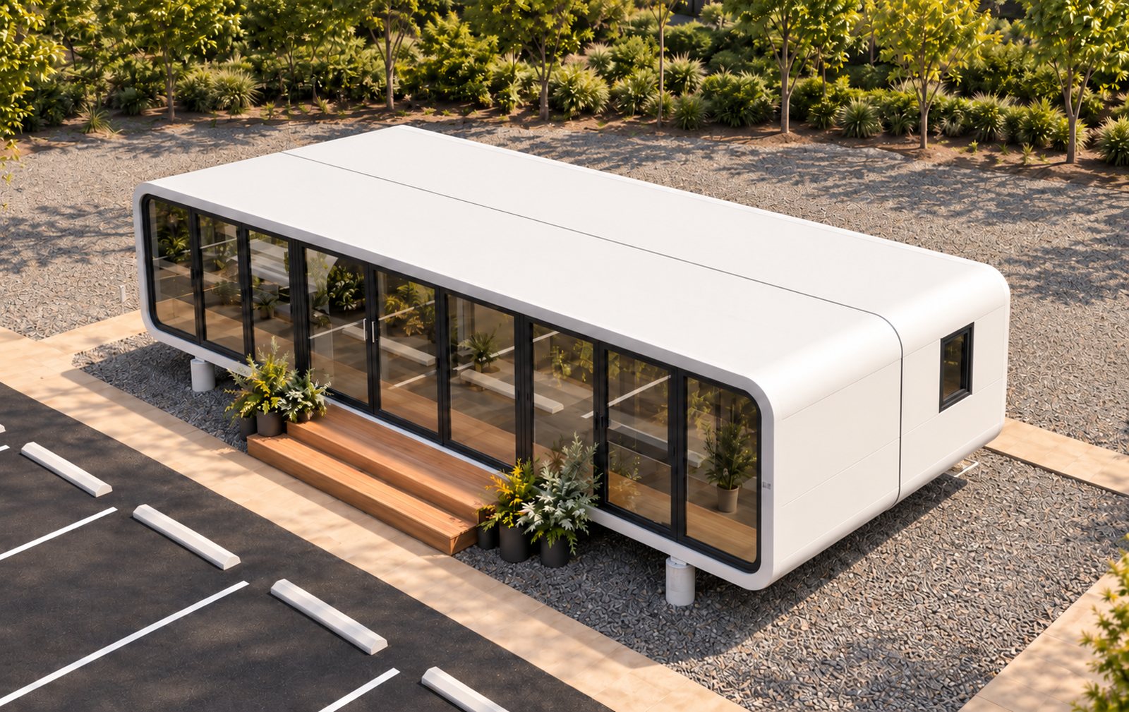 NanoNest Double Unit exterior with full glass front