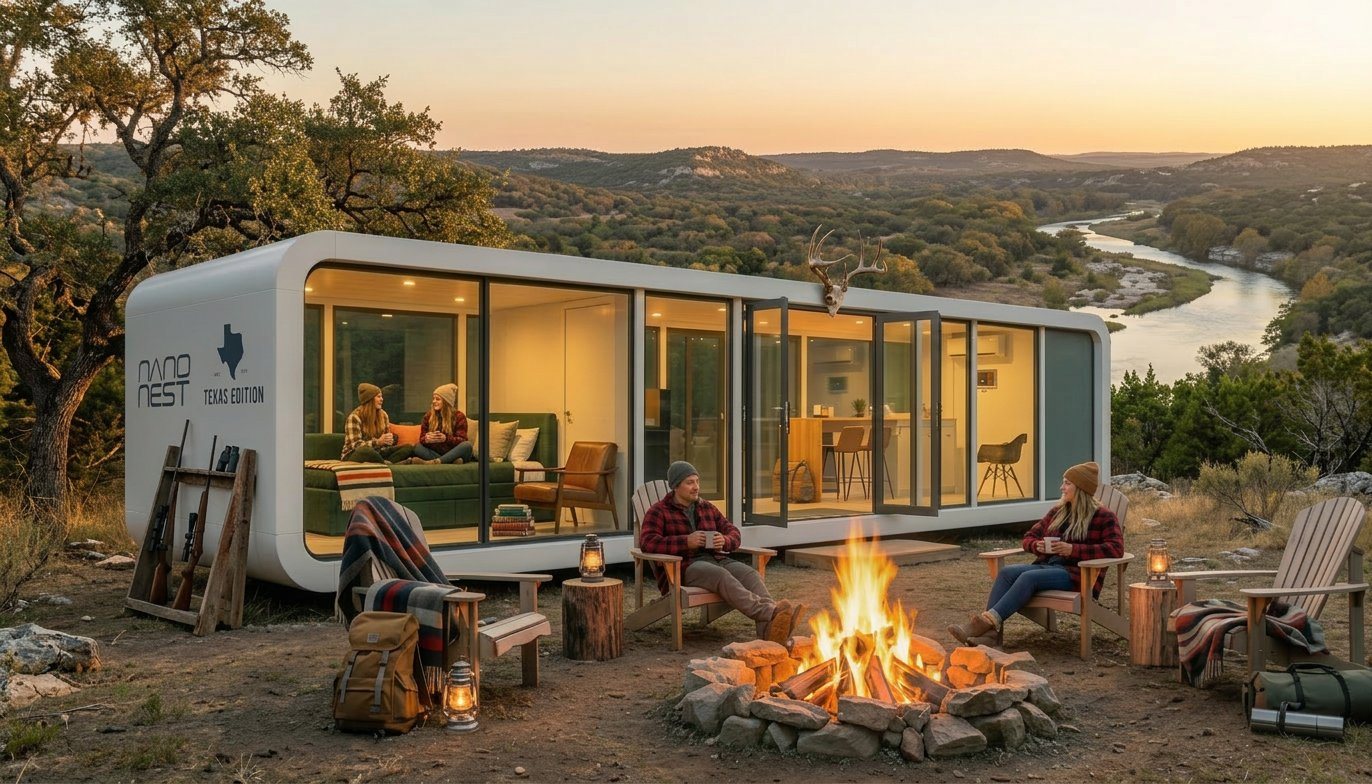 NanoNest modular cabin in the Texas Hill Country